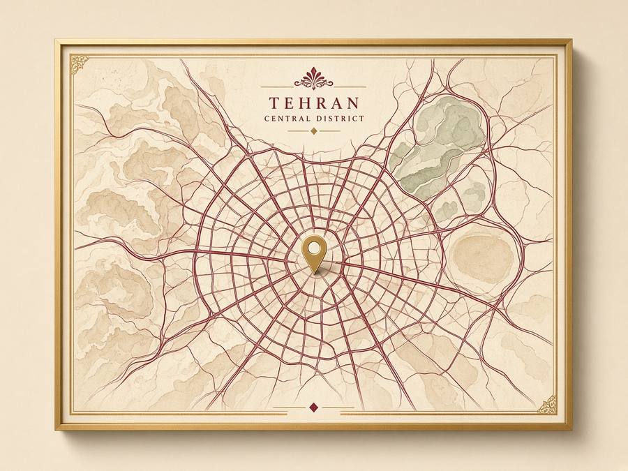 نقشه موقعیت دفتر آرنوش در تهران